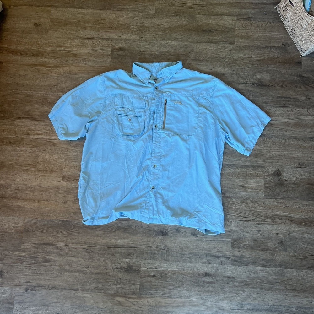 Natural Gear Men's Blue Vented Short Sleeve Fishing Shirt